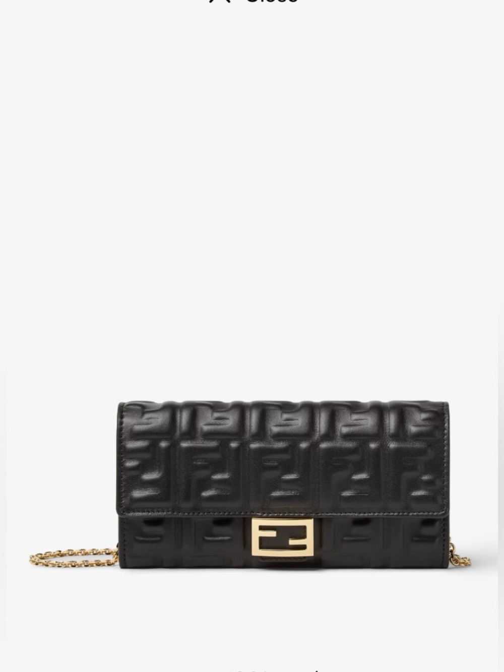 Baguette continental wallet with chain shoulder strap